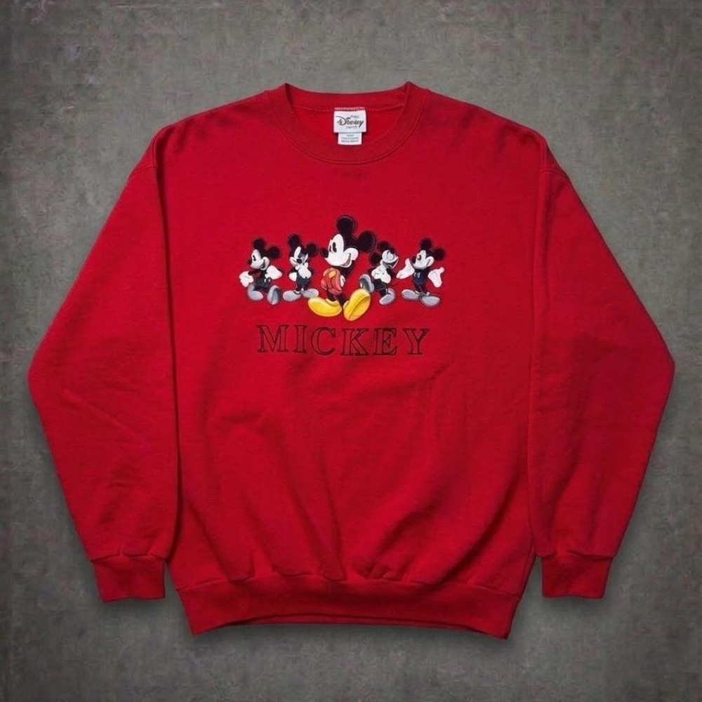 Vintage Y2K Disney Store Mickey Mouse evolution sweatshirt red XL